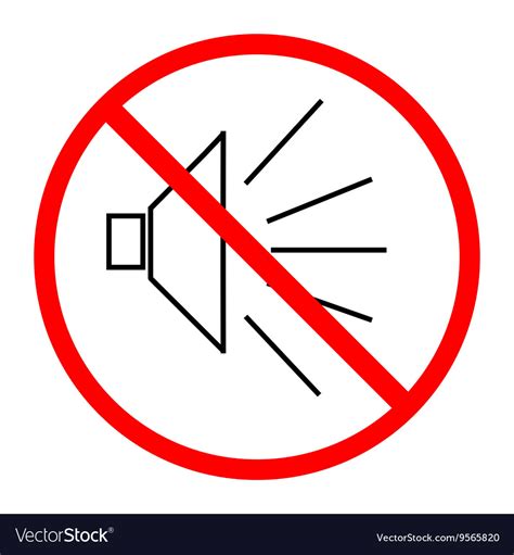 No Noise Sign In Red Circle On White Background Vector Image