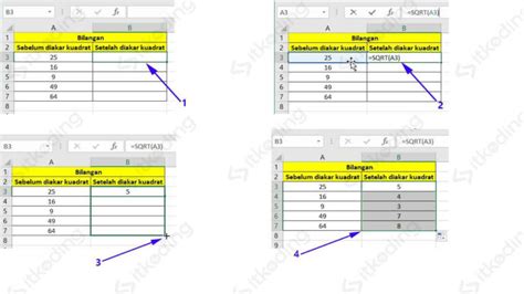 Rumus Kuadrat Di Ms Excel Kuadrat Akar Kuadrat My Xxx Hot Girl