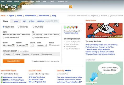 Bing Travel Arrives Techcrunch