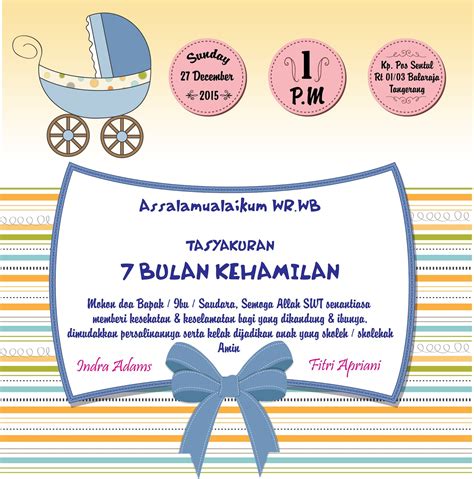 Jual kartu ucapan syukuran 4 atau 7 bulan kehamilan mitoni. Contoh Invitation Syukuran - James Horner Unofficial
