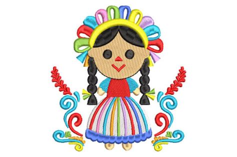 Mexican Lele Doll With Flowers · Creative Fabrica