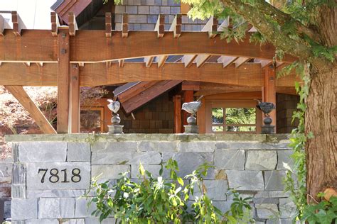 House numbers & address stones. Stone Wall on Front Garden Entry