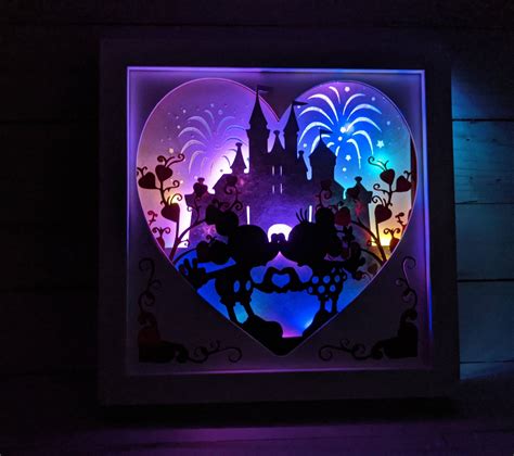 Mickey & Minnie Mouse Inspired light up shadow box Disney | Etsy