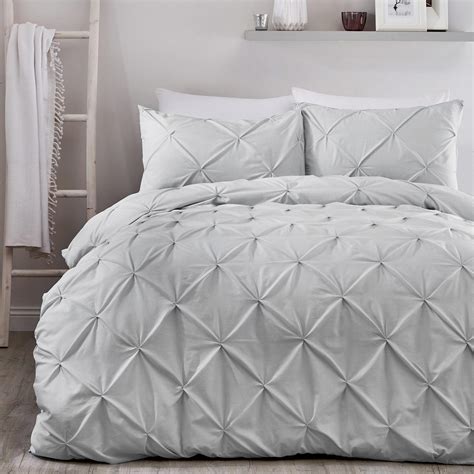 Ruched Duvet Covers Lara Pin Tuck Stitched Luxury Quilt Cover Bedding Sets Ebay