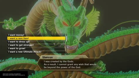 Dragon balls appear as important items in the player's bag. DRAGON BALL XENOVERSE 2 wishes - YouTube