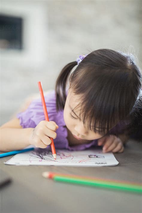 Children Drawing At Home By Stocksy Contributor A Model Photographer