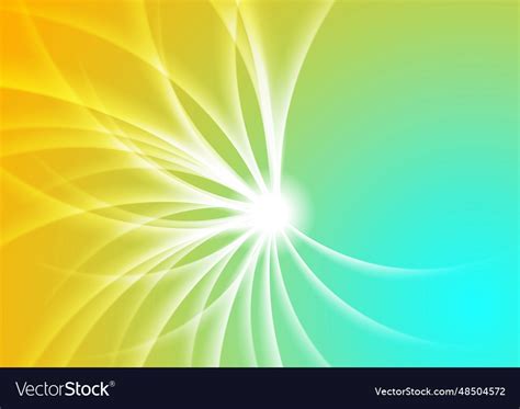 Bright Cyan And Yellow Abstract Swirl Background Vector Image