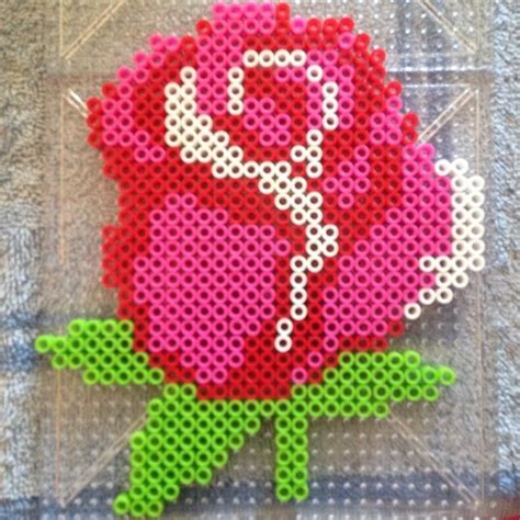 Easy Perler Bead Rose Pattern