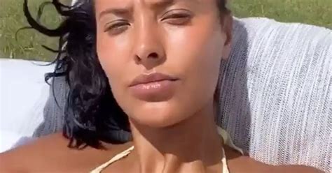 maya jama s boobs spill out of string bikini for eye popping holiday display daily star