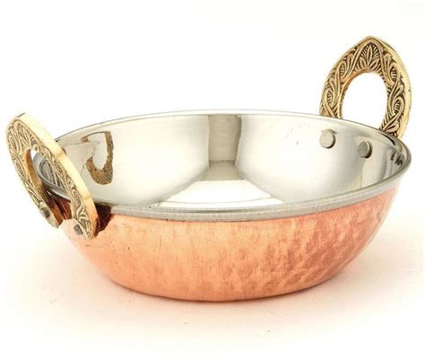 Set Of 2 Big Traditional Karahi Bowls Copper Steel Bowls Etsy