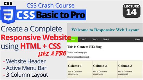 Responsive Website Tutorial Using Htmlcss With 3 Columns Layout And