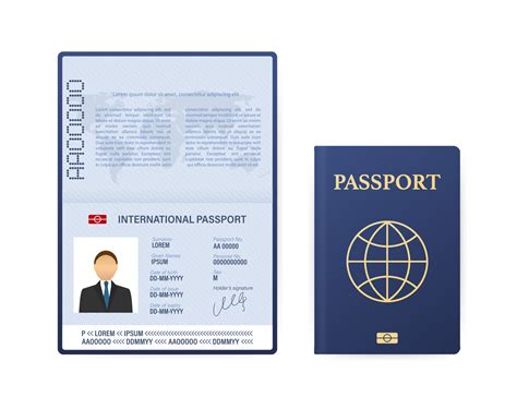 Blank Open Passport Template International Passport With Sample