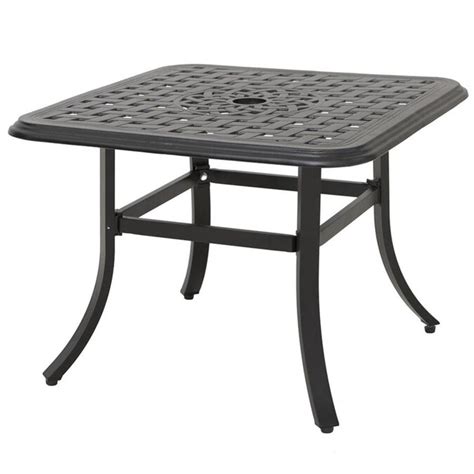 Adding a patio table cover with an umbrella hole limits the amount of debris and dirt that can damage or ruin your patio table. Crestlive Products Cast Aluminum Patio Side Table Outdoor ...