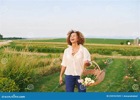 Outdoor Portrait Of Beautiful 50 Year Old Woman Stock Image Image Of Enjoy Model 259761929