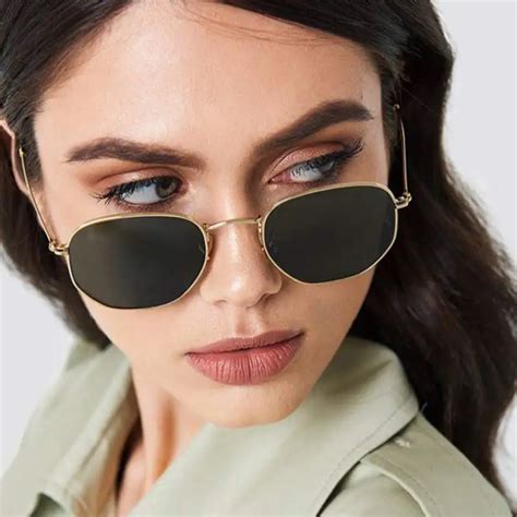 new style square metal polygon sunglasses for men and women fashion sunglasses dazzling color