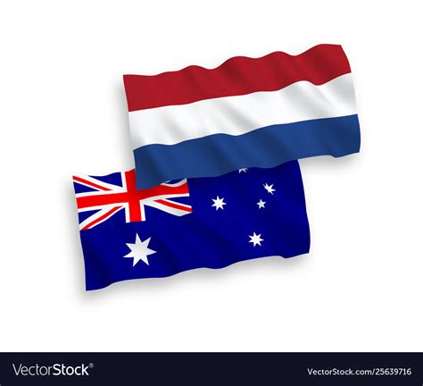 flags australia and netherlands on a white vector image