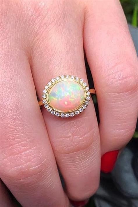 24 Opal Engagement Rings For The Modern Brides In 2020 Engagement