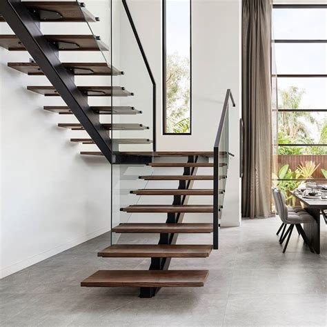Stainless steel typical & spiral staircase railing. China American Standard Stair Single Mono Steel Beam Steel Glass Railing Wood Step Stair - China ...