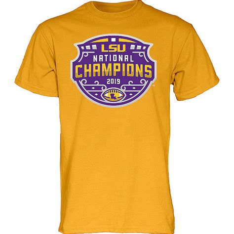 Lsu Tigers National Championship Champs Tshirt 2019 2020 Official Logo Gold