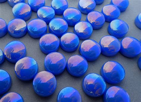 Medium Blue Iridescent Glass Drops 100 Grams