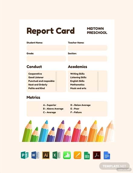 Preschool Weekly Report Template 8 Templates Example Templates