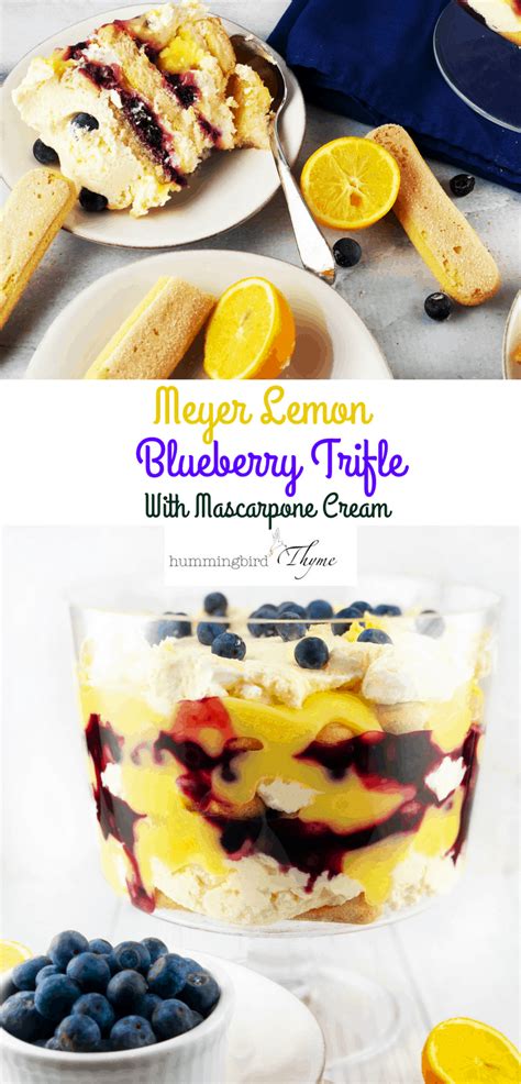 Meyer Lemon Blueberry Trifle Hummingbird Thyme Recipe Lemon