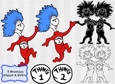 Printable Thing 1 And Thing 2 Svg Just Dogs23