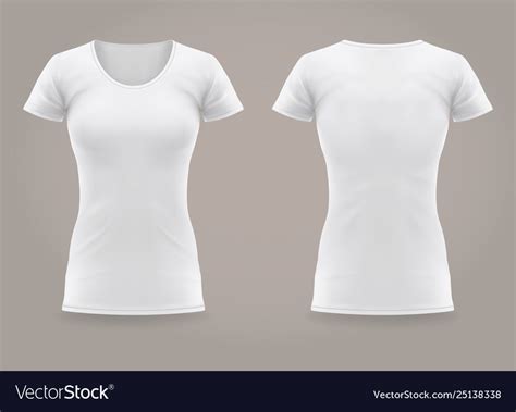 Isolated Front And Back Woman T Shirt Fashion Vector Image