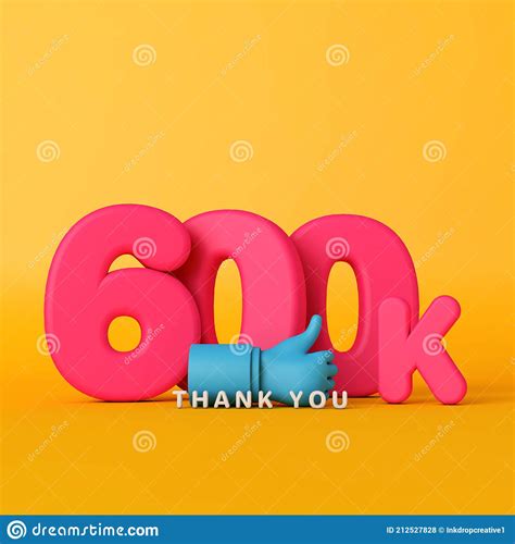 Thank You 600 Thousand Followers Social Media Banner Stock