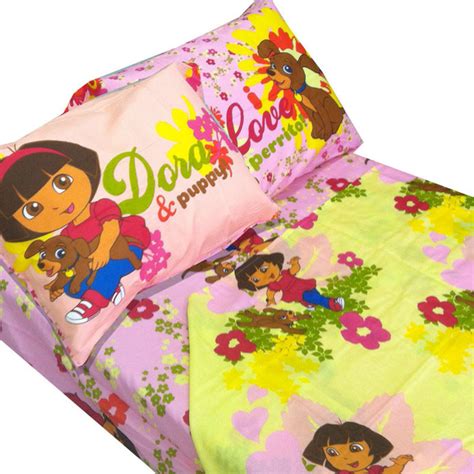 Dora the explorer bedding sets in twin and full sizes at www.luxurybedsets.com. Dora Explorer Puppy 4-Piece Full Bed Sheet Set ...