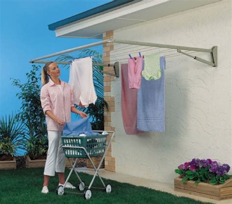 Wall Mount Folding Drying Rack Outdoor Clothes Lines Drying Rack