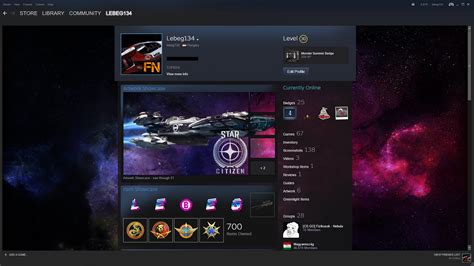 Other new profile customizations include animated avatars, frames, backgrounds, badges, and more. Citizen spotlight - Star Citizen themed Steam profile ...