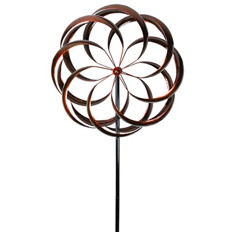 Udl Flower Wind Spinner Kinetic Art Decorative Garden Stake Outdoor