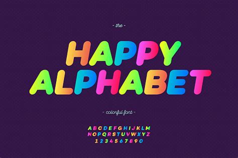 Vector Bold Happy Alphabet Stock Illustration Download Image Now