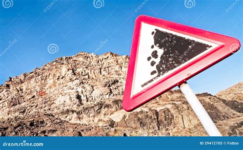Rock Slide Sign Stock Image Image Of Falling Rock Nature 29412705