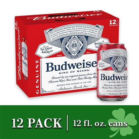 Budweiser Beer 12 Pack Beer 12 Fl Oz Cans 5 Abv