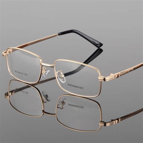 Vazrobe Ip Plating Men S Eyeglasses Frame Gold Prescription Spectacles Full Rim Slim Eyeglass