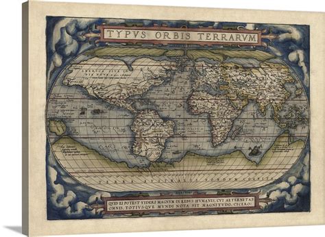 Antique Map Of The World 1570 Wall Art Canvas Prints Framed Prints