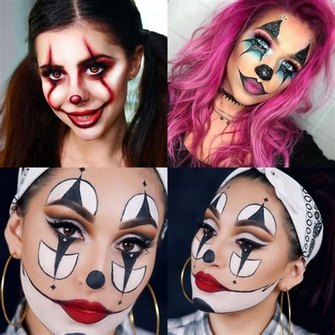clown schminken für damen anleitung und gruselige ideen zu halloween