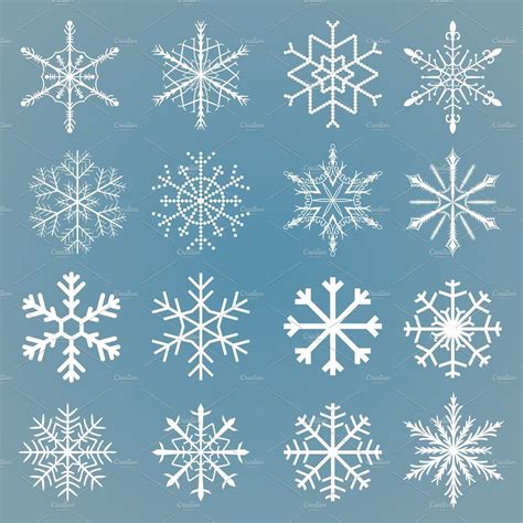 Vector Snowflakes Set Snowflake Drawing Easy Snowflakes Drawing