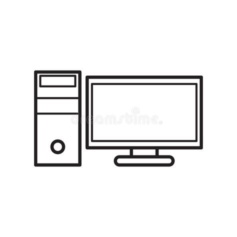 Desktop Computer Vector Illustration Decorative Design Stock Vector