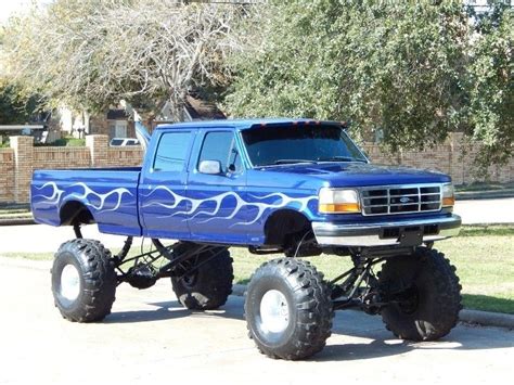 1997 Ford F 350 73l Diesel 4x4 Crew Cab Long Bed Xlt Monster Lift