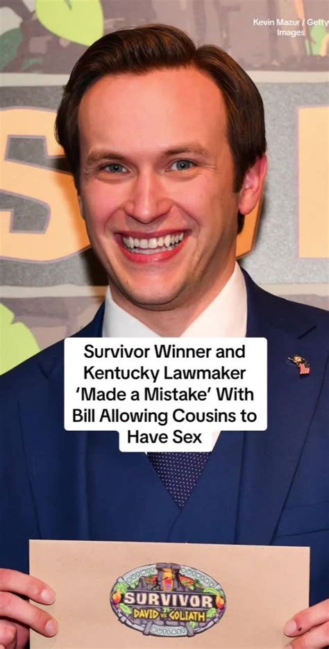 Survivor Winner And Kentucky Lawmaker Made A Mistake With Bill Allowing Cousins To Have Sex