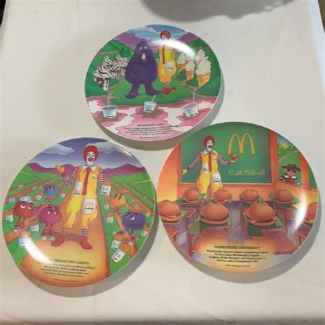Other 1989 Vintage Mcdonalds Plates Melamine Plastic Kids Plates Set