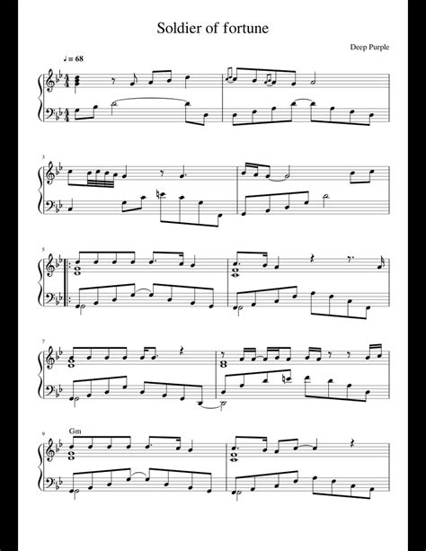 I have often told you stories about the way i lived the life of a drifter waiting for the day when id take your hand and. Soldier of fortune sheet music for Piano download free in ...