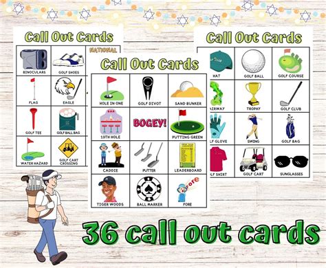 Golf Bingo Cards Printable Golf Bingo Game Golf Birthday Bingo Golf