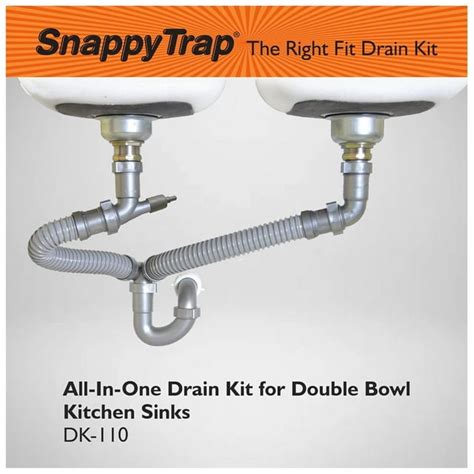 Snappy Trap 1 12 All In One Drain Kit For Double Bowl Kitchen Sinks
