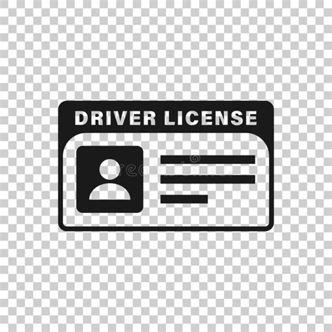 Driver License Icon In Flat Style Id Card Vector Illustration On White
