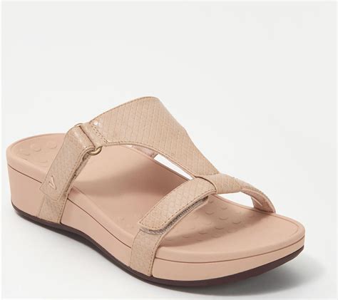 Vionic Adjustable Embossed Platform Slide Sandals Ellie