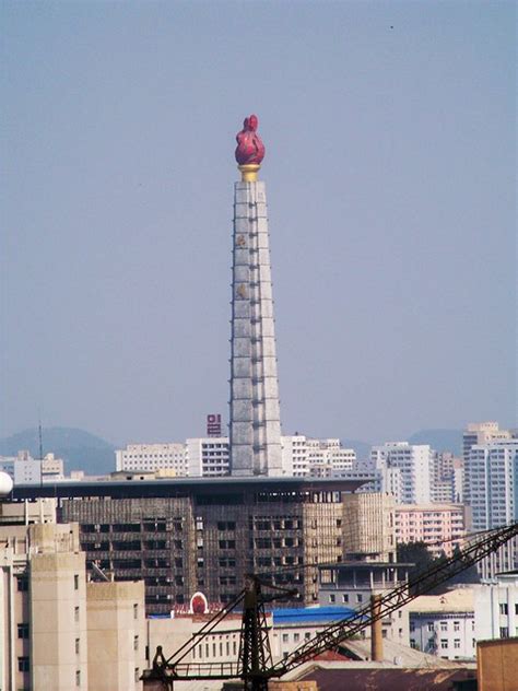 Juche Tower From The Koryo Hotel Pyongyang North Korea A Photo On